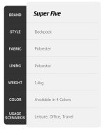 کوله پشتی سوپر فایو کد FB00721 - Image 13